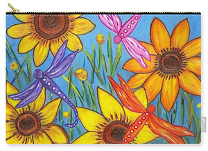 Sunflowers and Dragonflies Pouch