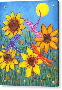 Sunflowers and Dragonflies Acrylic Print