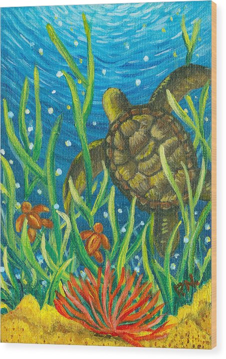 Sea Turtles Wood Print